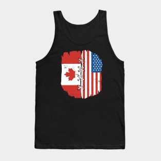 Proud Canadian American Heritage // Canada & USA Flags Tank Top